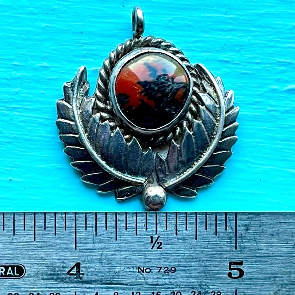 Picture Jasper & Sterling Navajo Pendant